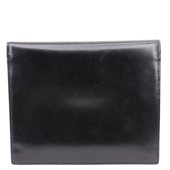 Yves Saint Laurent  Uptown Envelope Smooth Shiny Calfskin Leather Pouch Black - Picture 3 of 13